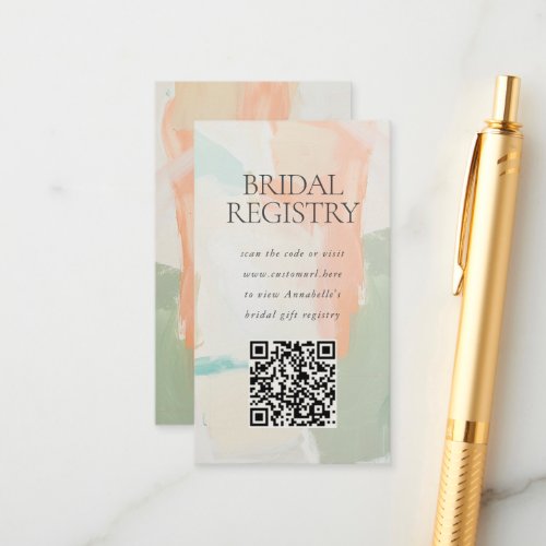 Abstract Unique Pastel Spring Summer Bridal Shower Enclosure Card