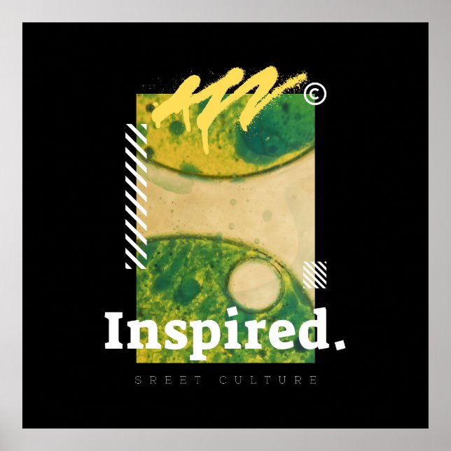 Abstract Urban Art Green & Yellow Aesthetic Poster (Front)