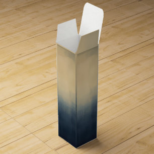 Abstract Urban Mist Gift Wrap – Moody Blue & Beige Wine Box