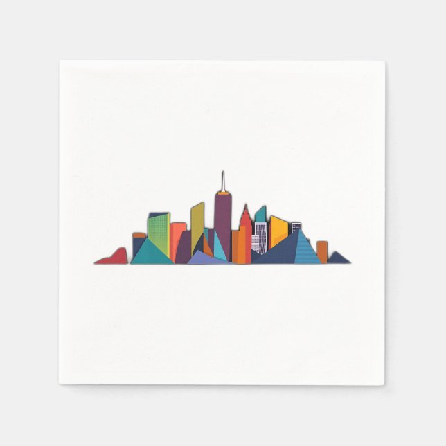 Abstract Urban Skyline Vector Napkins (Front)