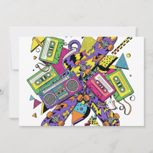 Abstract Urban Vibes with Retro Colors Invitation