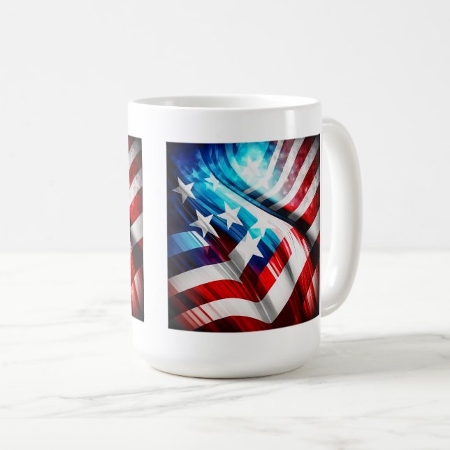 Abstract USA Flag Classic Mug, 15 oz  Coffee Mug (Front Right)