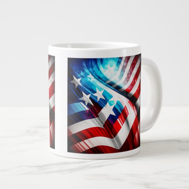 Abstract USA Flag Jumbo Mug  (Front Right)