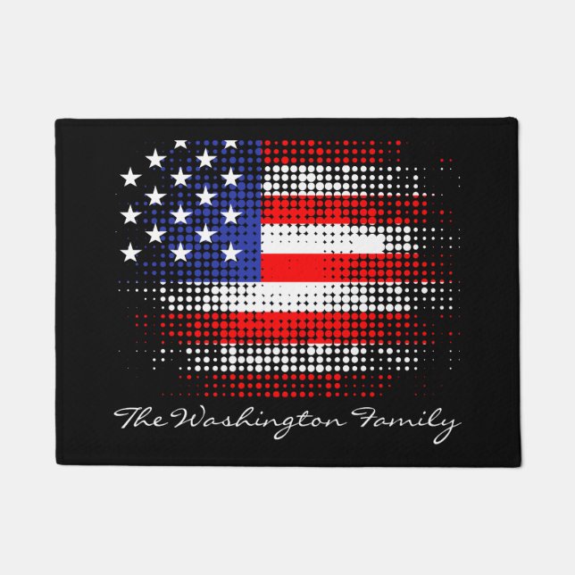 Abstract USA Flag | Patriotic Doormat (Front)