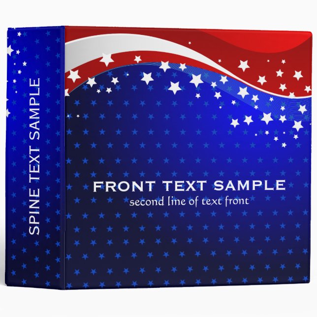 Abstract USA Flag Stars And Stripes 2 3 Ring Binder (Front/Spine)