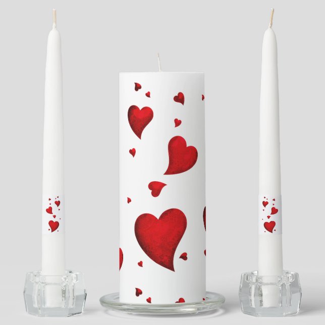 Abstract Valentine Romance Home Decor Unity Candle Set (Front)