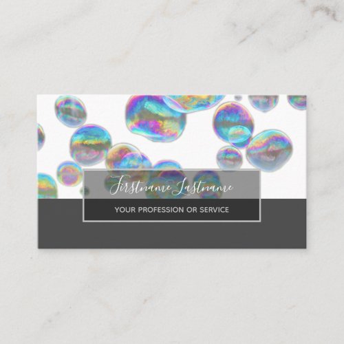 Abstract vanishing colorful bubbles rainbow colors business card