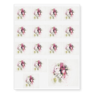Abstract vase of flowers for wedding temporary tattoos