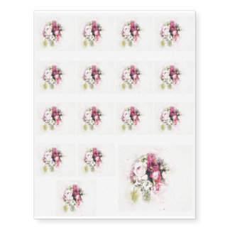 Abstract vase of flowers for wedding temporary tattoos