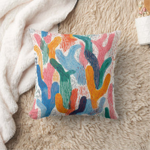 Abstract vector drawing featuring a variety of throw pillow