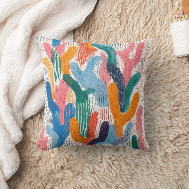 Abstract vector drawing featuring a variety of  throw pillow (Blanket)