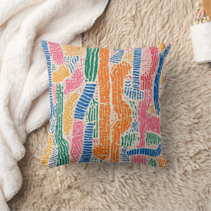 Abstract vector illustration featuring a variety throw pillow