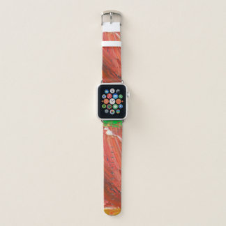 Abstract Vertical Gesture in Red Apple Watch Band