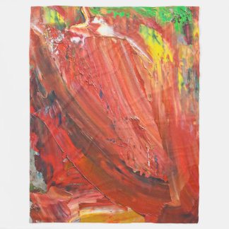 Abstract Vertical Gesture in Red Fleece Blanket