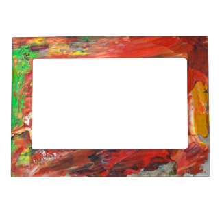 Abstract Vertical Gesture in Red Magnetic Frame