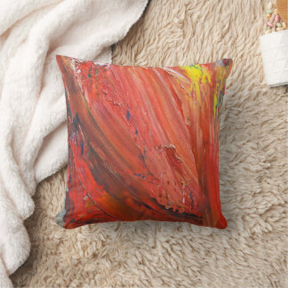 Abstract Vertical Gesture in Red Throw Pillow