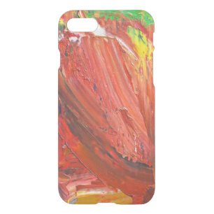 Abstract Vertical Gesture in Red iPhone SE/8/7 Case