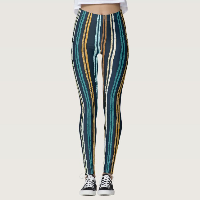 Abstract Vertical Lines pattern Leggings (Front)