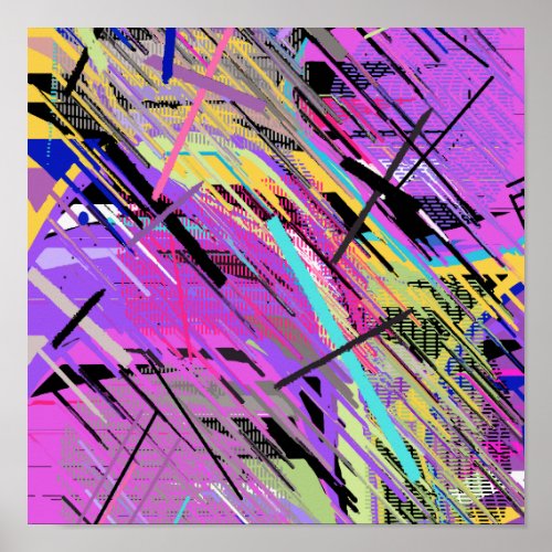 Abstract Vibrant 80s Poster