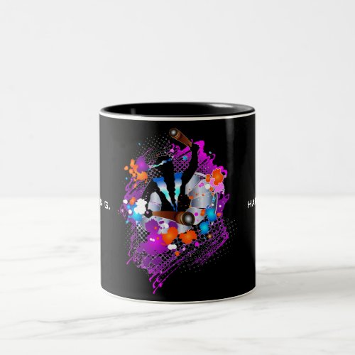 Abstract Vibrant Carnival Panman Two_Tone Coffee Mug