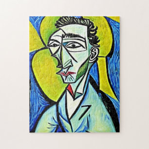 Abstract Vibrant Colored Art Man Portrait Jigsaw Puzzle