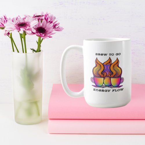 Abstract Vibrant Colorful Brew To Go Energy Flow Coffee Mug