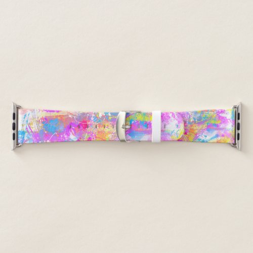 Abstract Vibrant Colorful Paint Strokes Apple Watch Band