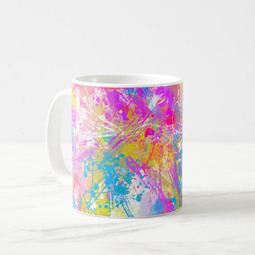 Abstract Vibrant Colorful Paint Strokes Coffee Mug