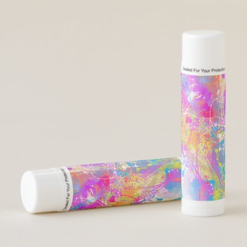 Abstract Vibrant Colorful Paint Strokes Lip Balm