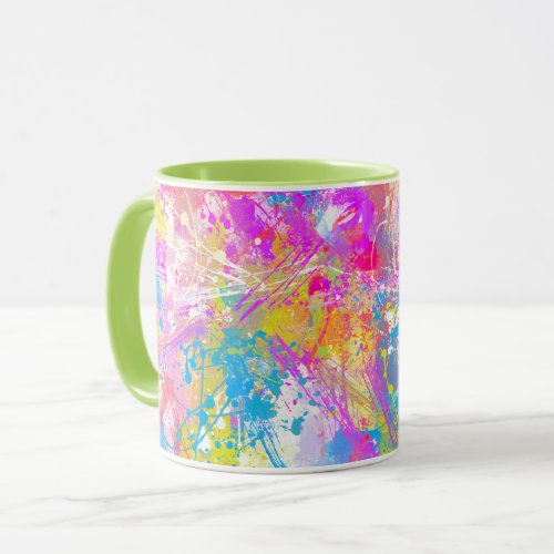 Abstract Vibrant Colorful Paint Strokes Mug