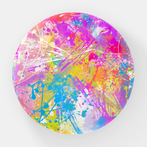 Abstract Vibrant Colorful Paint Strokes Paperweight