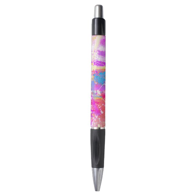 Abstract Vibrant Colorful Paint Strokes Pen (Front Vertical)