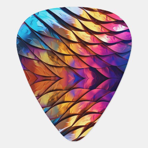 Abstract Vibrant Colorful Scales Blue Yellow  Guitar Pick