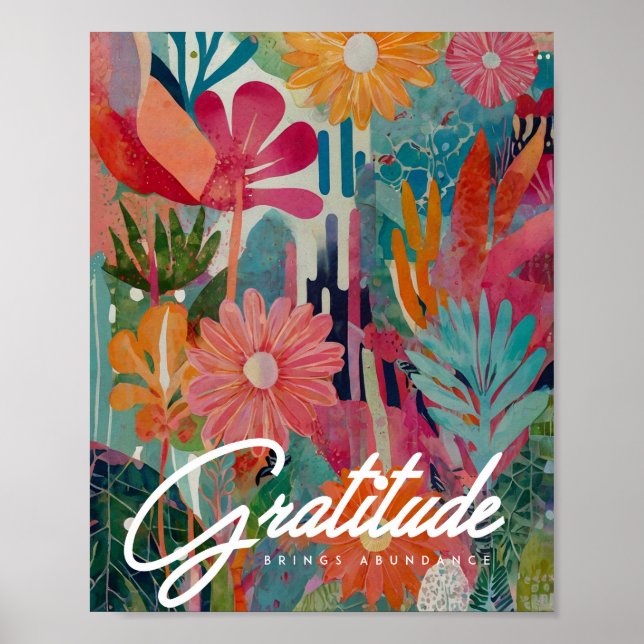 Abstract vibrant floral art poster (Front)
