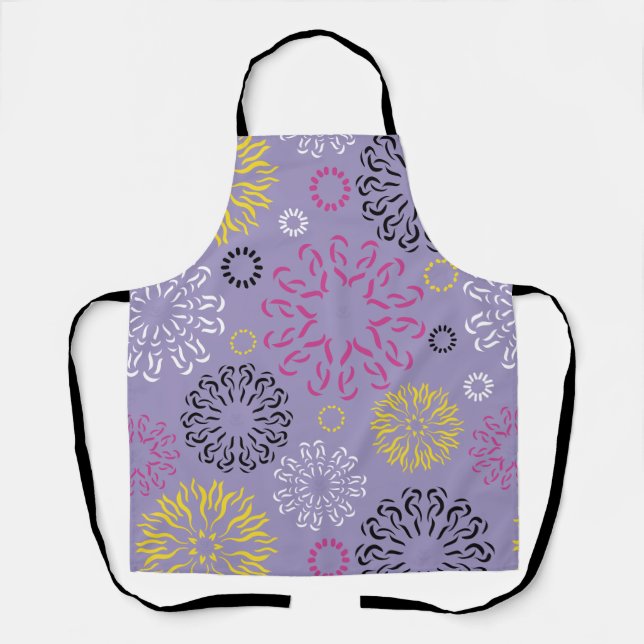 Abstract Vibrant Floral Pattern  Apron (Front)