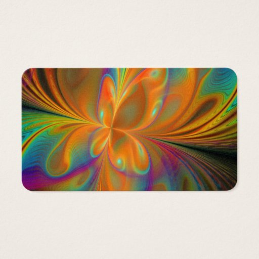 Customizable Abstract Vibrant Fractal Butterfly Business Card Template