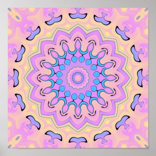 abstract vibrant gradient mandala background poster