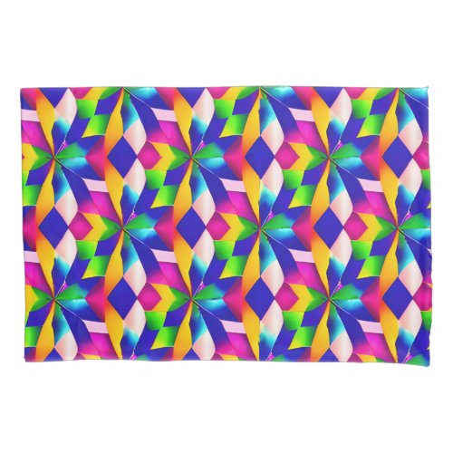 Abstract vibrant joyful pattern pillow case