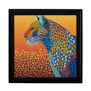 Abstract Vibrant Leopard Art Gift Box