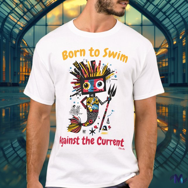 Abstract Vibrant Mermaid Graphic T-Shirt (Creator Uploaded)