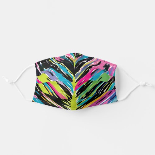 Abstract Vibrant Multicolor Tropical Leaf Adult Cloth Face Mask