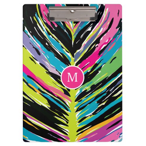 Abstract Vibrant Multicolor Tropical Leaf Clipboard