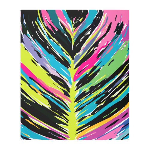 Abstract Vibrant Multicolor Tropical Leaf Metal Print