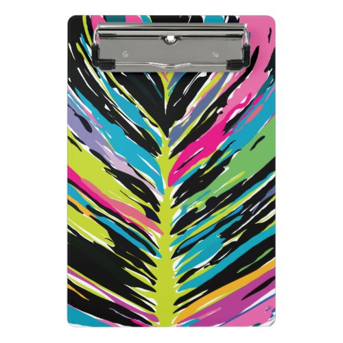 Abstract Vibrant Multicolor Tropical Leaf Mini Clipboard