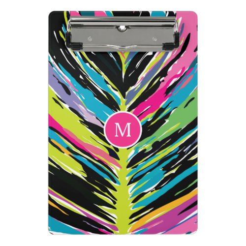 Abstract Vibrant Multicolor Tropical Leaf Mini Clipboard