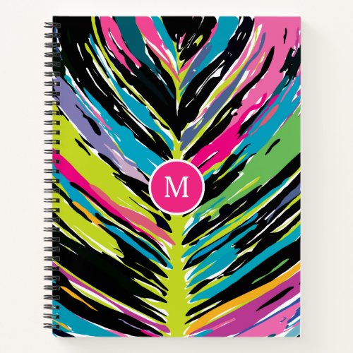 Abstract Vibrant Multicolor Tropical Leaf Notebook