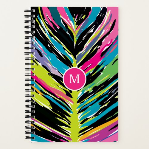 Abstract Vibrant Multicolor Tropical Leaf Notebook