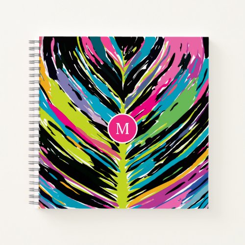 Abstract Vibrant Multicolor Tropical Leaf Notebook