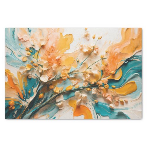 Abstract Vibrant Springtime Wildflowers Tissue Paper