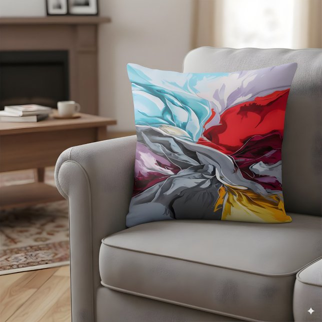Abstract Vibrant Throw Pillow (Creator Uploaded)